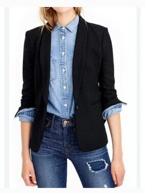 J. Crew Parke Black Women's Single-Button Tailored Blazer